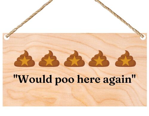 Second Ave Funny Joke Toilet Review Wooden Hanging Gift Rectangle Bathroom Sign Plaque