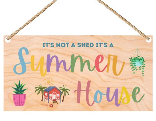 Second Ave Funny Joke It’s Not A Shed It’s A Summer House Wooden Hanging Gift Rectangle Sign Plaque