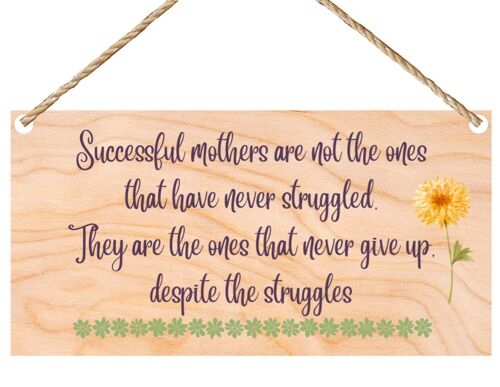 Second Ave Cute Mother’s Never Give Up Wooden Hanging Gift Sign Plaque Mum Mummy Mother’s Day Birthday