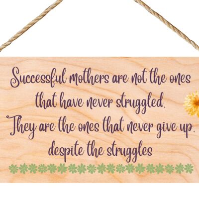 Second Ave Cute Mother’s Never Give Up Geschenkschild aus Holz zum Aufhängen für Mama, Muttertag, Geburtstag