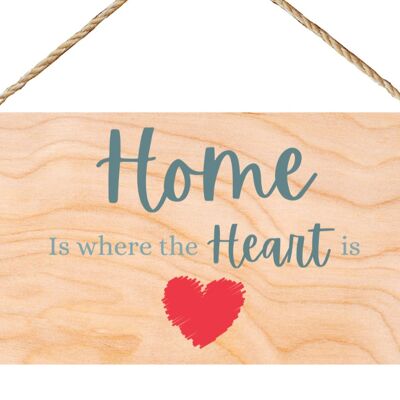 Second Ave Home is Where The Heart is Wooden Hanging Gift Friendship Rectangle New Home Sign Plaque