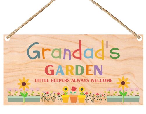 Second Ave Grandad’s Garden Wooden Hanging Gift Rectangle Sign Plaque Father’s Day Birthday