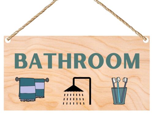 Second Ave Bathroom Wooden Hanging Gift Friendship Rectangle Sign Guest House Plaque