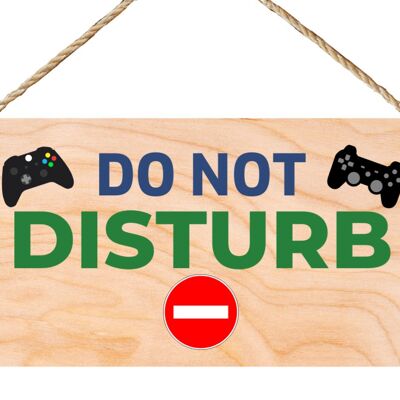 Second Ave Funny Gamer Gaming Do Not Disturb Wooden Hanging Gift Rectangle Sign Plaque