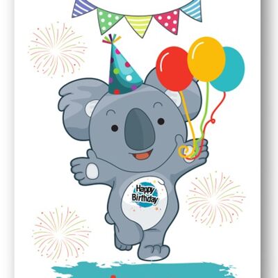 Biglietto di compleanno per bambini con orsetto Koala per bambini Second Ave Nanny per il suo biglietto di auguri