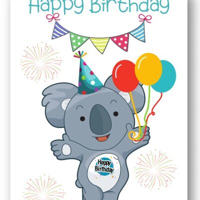Second Ave Nanny Children's Kids Koala Bear Tarjeta de cumpleaños para su tarjeta de felicitación