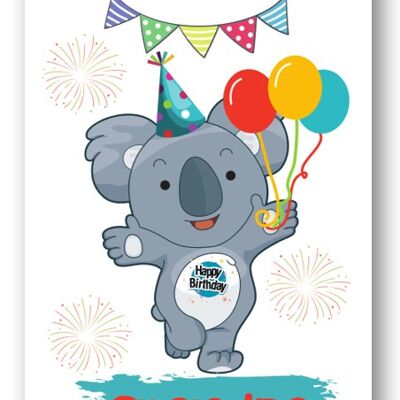 Biglietto di auguri di compleanno per bambini Second Ave Grandpa Children's Kids Koala Bear per lui