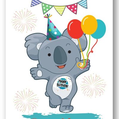 Second Ave Brother Children's Kids Koala Bear Carte d'anniversaire pour lui Carte de vœux