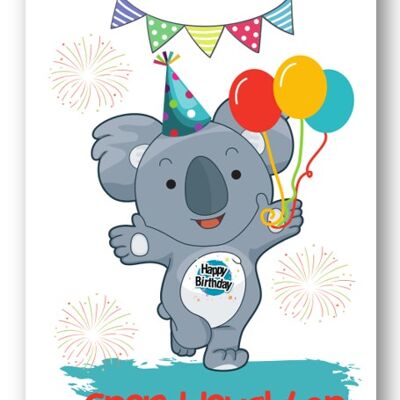 Second Ave Petite-fille Enfants Koala Ours Carte d'anniversaire pour sa carte de vœux