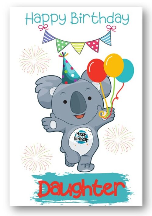 Second Ave Daughter Children’s Kids Koala Bear Birthday Card for Her Greetings Card