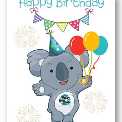 Second Ave Sister Children's Kids Koala Bear Tarjeta de cumpleaños para ella Tarjeta de felicitación