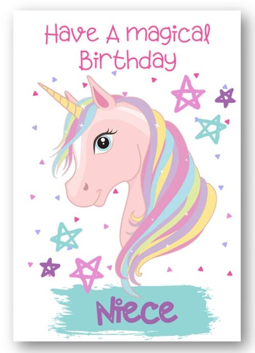 Second Ave Niece Children’s Kids Magical Unicorn Birthday Card for Her Greetings Card