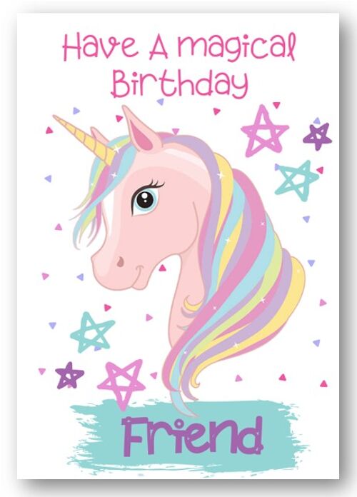 Second Ave Friend Children’s Kids Magical Unicorn Birthday Card for Her Greetings Card