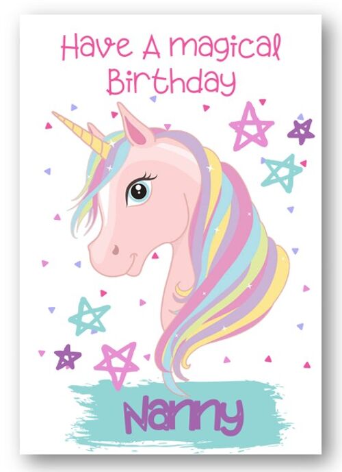Second Ave Nanny Children’s Kids Magical Unicorn Birthday Card for Her Greetings Card