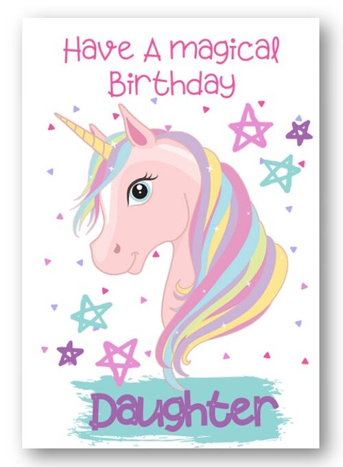 Second Ave Daughter Children’s Kids Magical Unicorn Birthday Card for Her Greetings Card