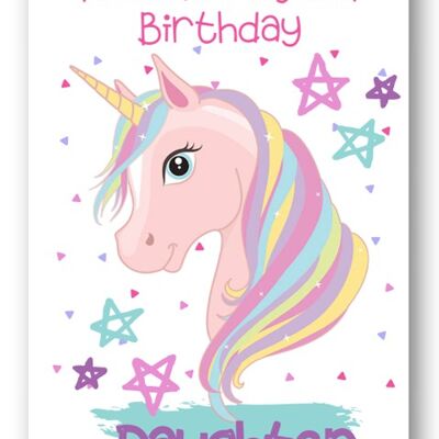 Carte d'anniversaire licorne magique pour enfants Second Ave Daughter pour sa carte de vœux