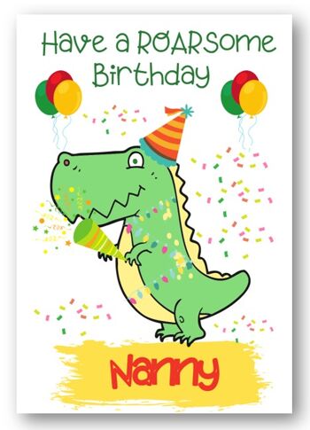 Second Ave Nanny Children's Kids Carte d'anniversaire dinosaure pour sa carte de vœux