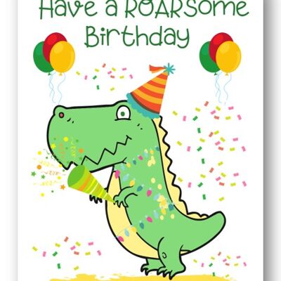 Second Ave Brother Children's Kids Tarjeta de cumpleaños de dinosaurio para él Tarjeta de felicitación