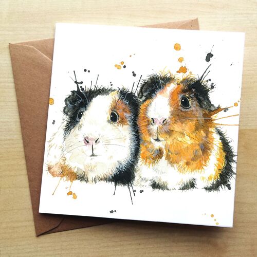 Splatter Guinea Pigs Greetings Card