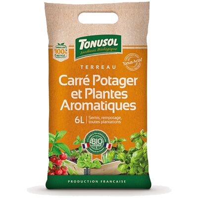 Terreau carré potager et plantes aromatiques 6L