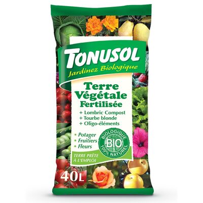 Terre végétale fertilisée 40L