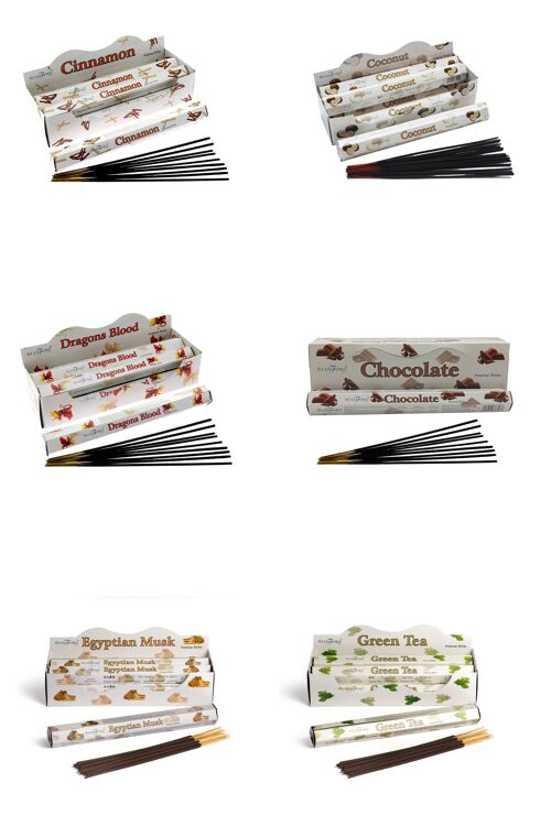 Stamford Assorted Exotic Range Incense Sticks - 6 pack (120 sticks)