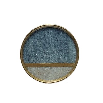 Door knob round grey-blue stone