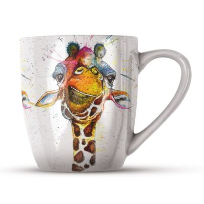 Taza de porcelana de porcelana Splatter Rainbow Giraffe