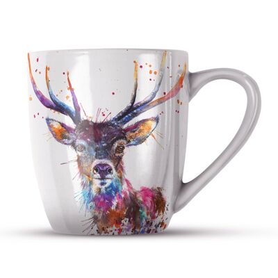 Taza de porcelana Splatter Rainbow Stag Bone