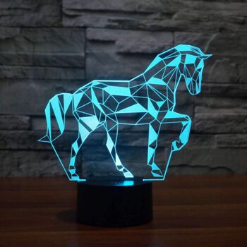 Lampe Cheval cubiste 3D - Petit (20cm) 1