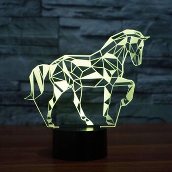 Lampe Cheval cubiste 3D - Petit (20cm) 2