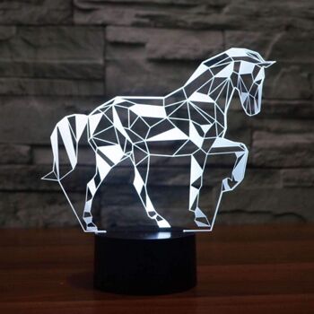 Lampe Cheval cubiste 3D - Petit (20cm) 3