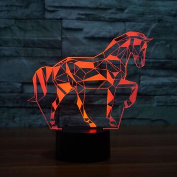 Lampe Cheval cubiste 3D - Petit (20cm) 5