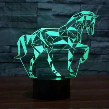 Lampe Cheval cubiste 3D - Petit (20cm) 6