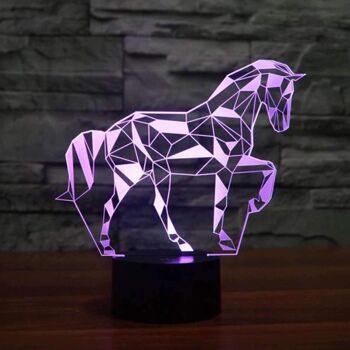 Lampe Cheval cubiste 3D - Petit (20cm) 7