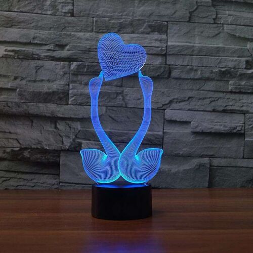 Lampe Cygnes & Coeur 3D - Petit (20cm)