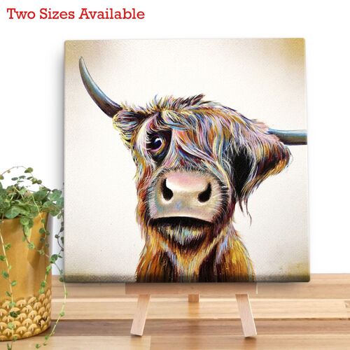 A Bad Hair Day Highland Cow Mini Canvas