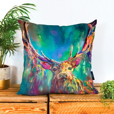 Coussin en daim vegan Woodland Stag