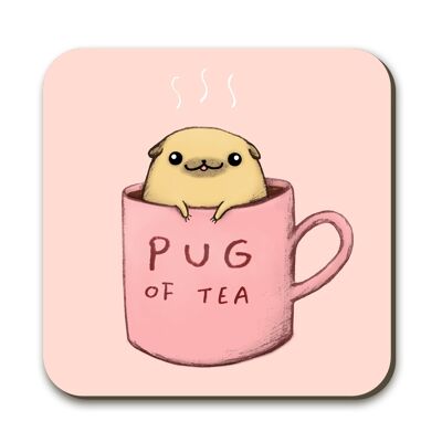 Pug Of Tea Dog Coaster