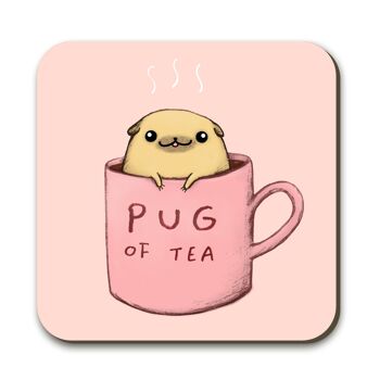 Pug Of Tea Dog Coaster 1