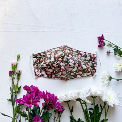 Mascarilla floral con bolsillo de filtro