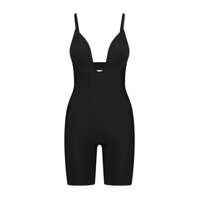 Sculpting Bodysuit Deep V Black