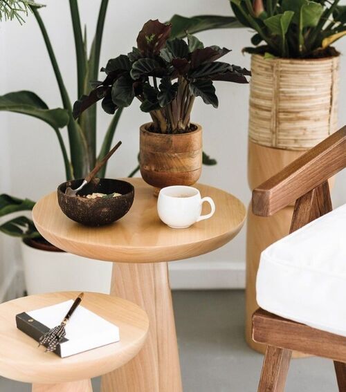 Tall Mushroom Coffee & Side Table | Raw Color