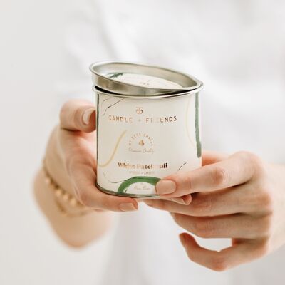 Candle + Friends White Patchouli Tin Candle