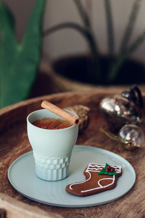 Würfel-Keramik-Kaffeetasse - Minze