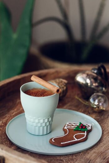 Würfel-Keramik-Kaffeetasse - Minze 1