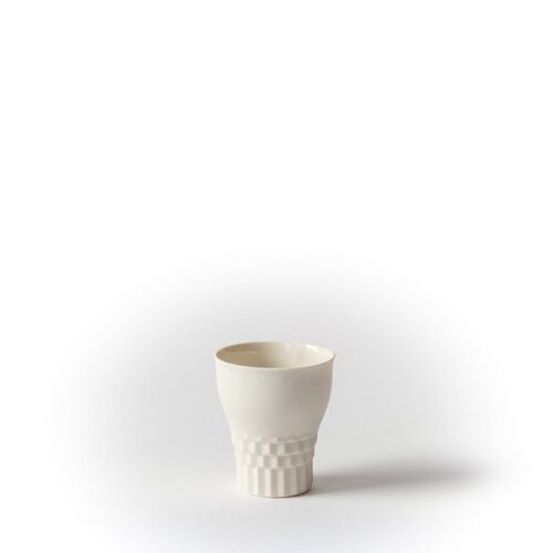 Würfel-Keramik-Kaffeetasse - Naturweiß