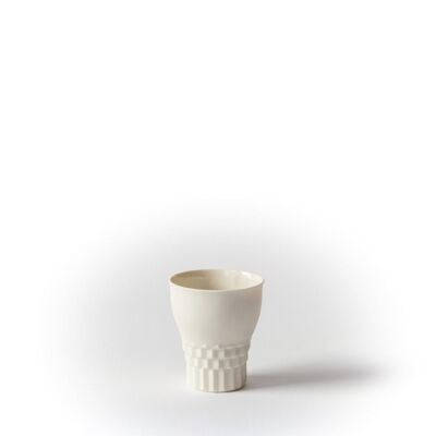 Tasse à Café en Céramique Cube - Blanc Naturel