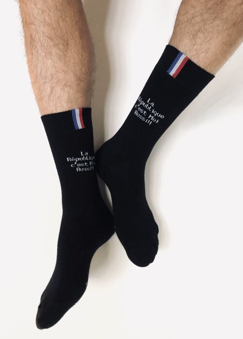 Chaussettes La République c’est Moi Aussi  !! - Noir