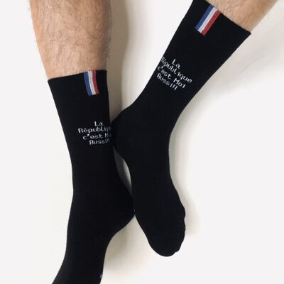 Chaussettes La République c’est Moi Aussi  !! - Noir